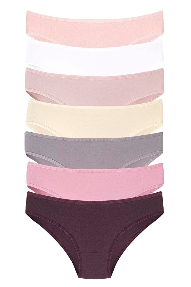 Women's 7-Pack Solid Color Cotton Slip Panties - Daily Comfort Series