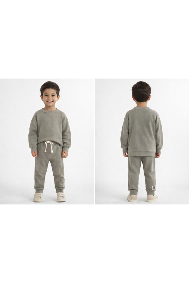 Waffle Fabric Boys' Bottom - Top Set