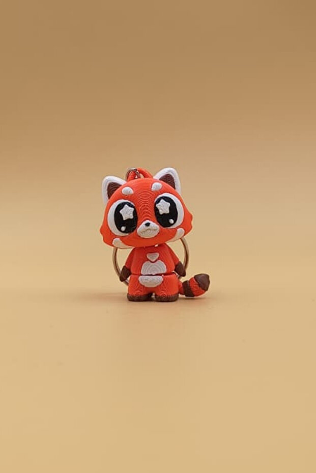 Star Eye Red Panda Keychain - Movable Keychain Bag Ornament Charm