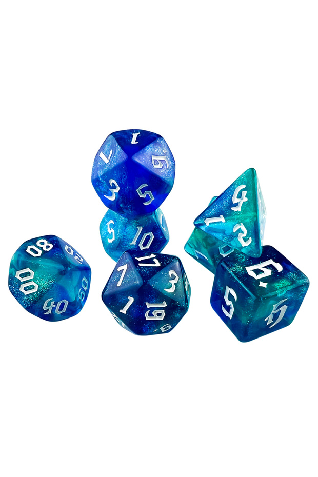 Blue dnd dice 7pc/set - 1