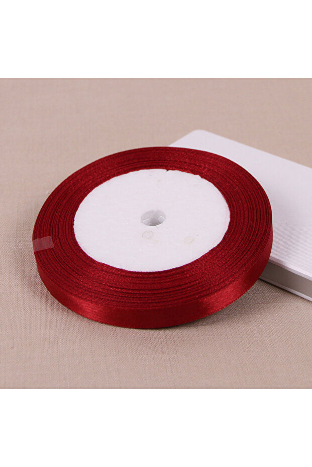 Satin Ribbon 10mm Wine Red (25 yards/roll) Wine Red Single Face Satin Ribbon Wholesale Gift Wrapping