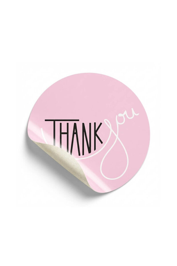 Pastel Pink'Thank You' Sticker (4X4Cm) - 48 Pieces | The Simplest Form of Elegance