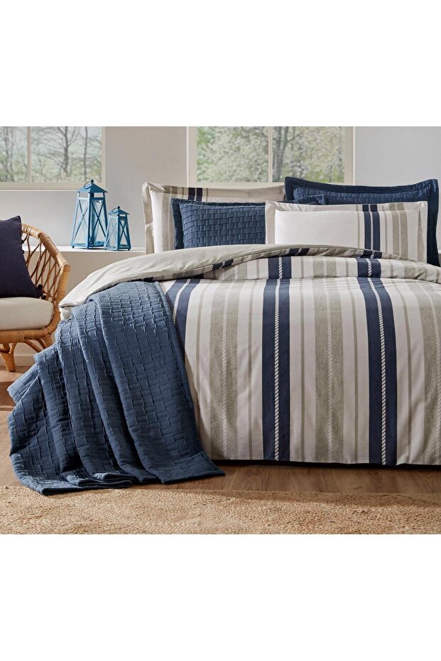Double Rnf. Duvet Cover T. Bedspread Marin Line Beige