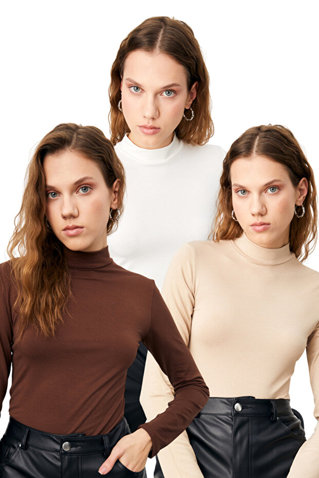 Women's Bitter Brown Cream White 3-Piece Body