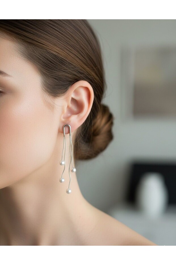 Sallantılı İnci Küpe - 1