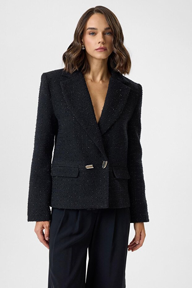 Simli Tüvit Ceket - 1