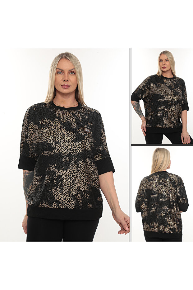 BİSİKLET YAKA DESENLİ VİSKON - 7