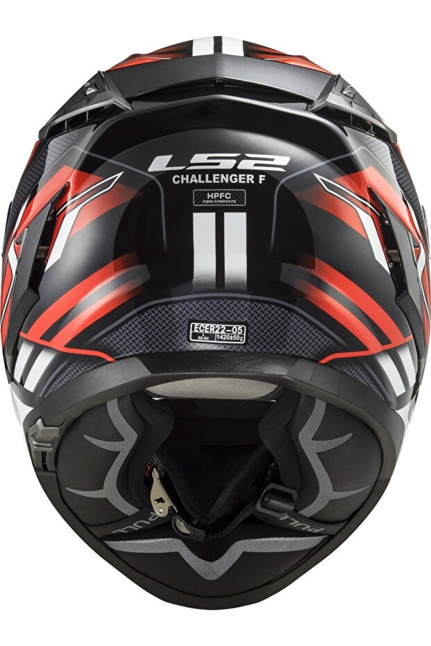 Challenger Spin Kapalı Kask Siyah-Kırmızı - 3