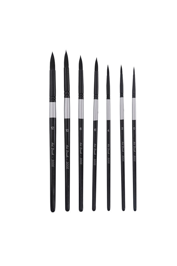 7 Pcs Premium Black Swan Brush Kit for Drawing, Watercolor Techniques, and Fine Art - Professiona...