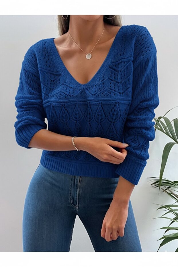 سترة تريكو ربيعية مخرمة - 1