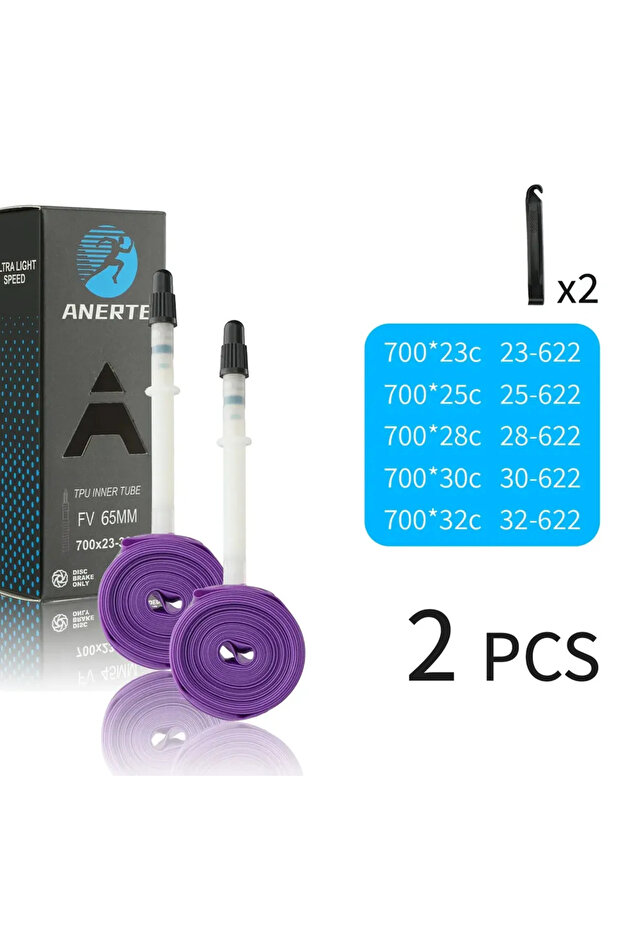 Presta Valve 700c 28-32C 28gPURPLE-65mm2pc NPY Quality Road Bicycle TPU Inner Tube 700x23C 25C 26C 2