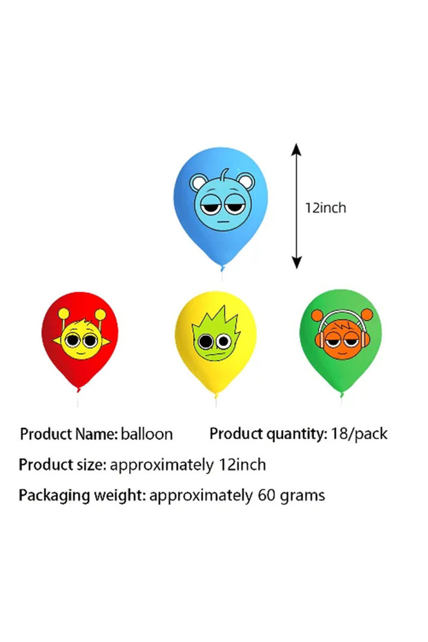 10inch 18pcs balloons 18PCS /Lot Sprunki Latex Balloon Party Favors Supply Cartoon Party Balloon for