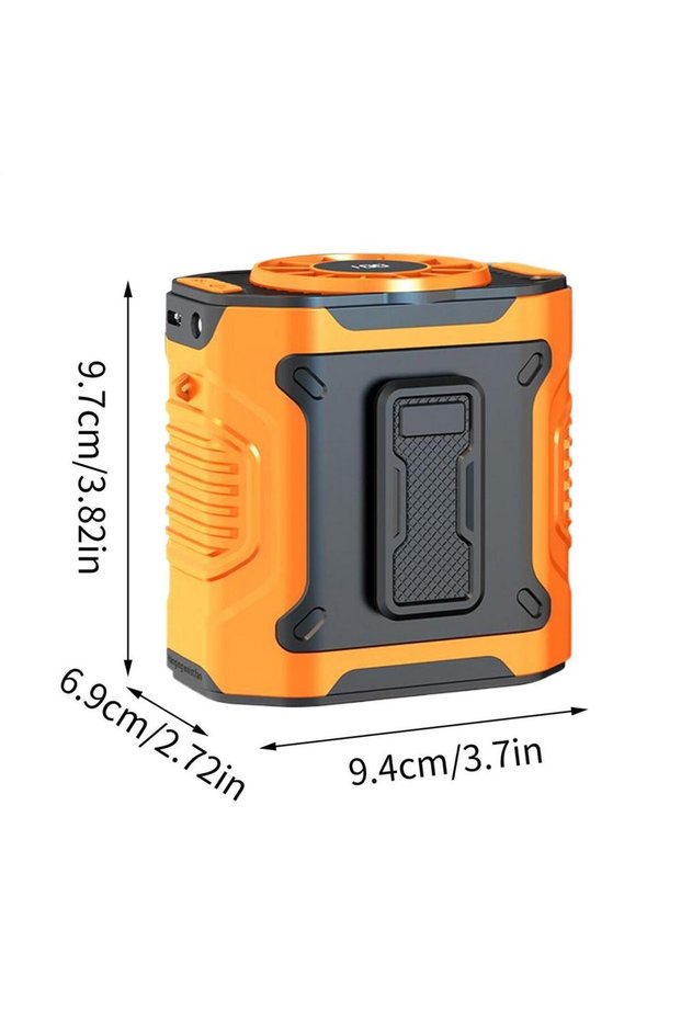 Orange Outdoor waist hanging fan Clip On Rechargeable Fan Small Cooling fan Device Camping Waist Cli