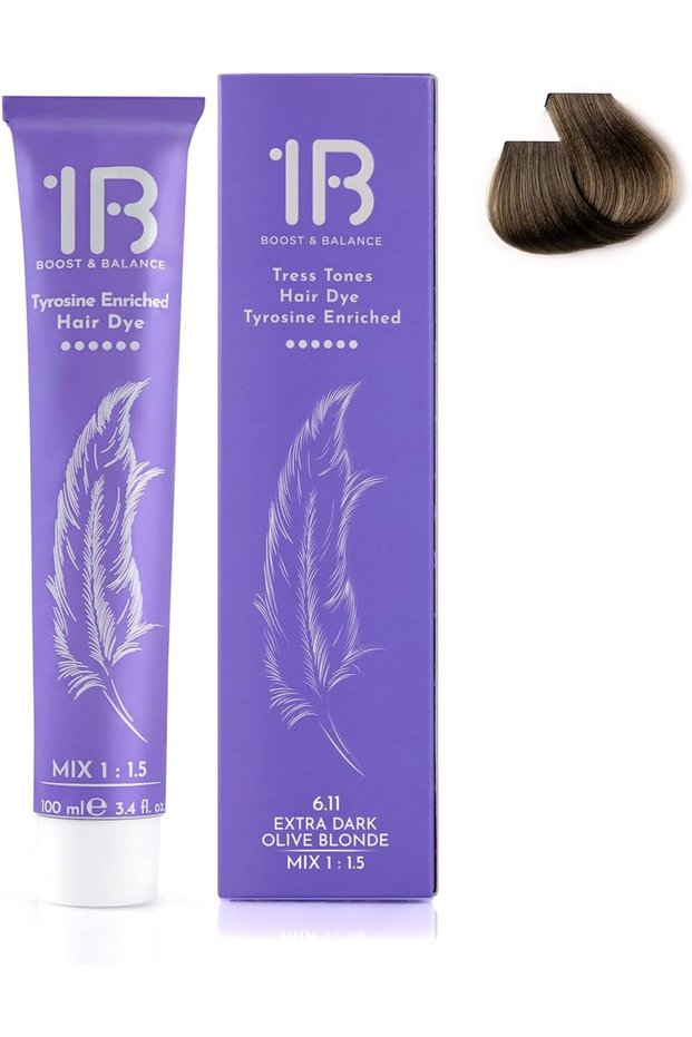 Hair Color Cream #6.11 Extra Dark Olive Blonde – Permanent Double Ash Blonde Hair Dye