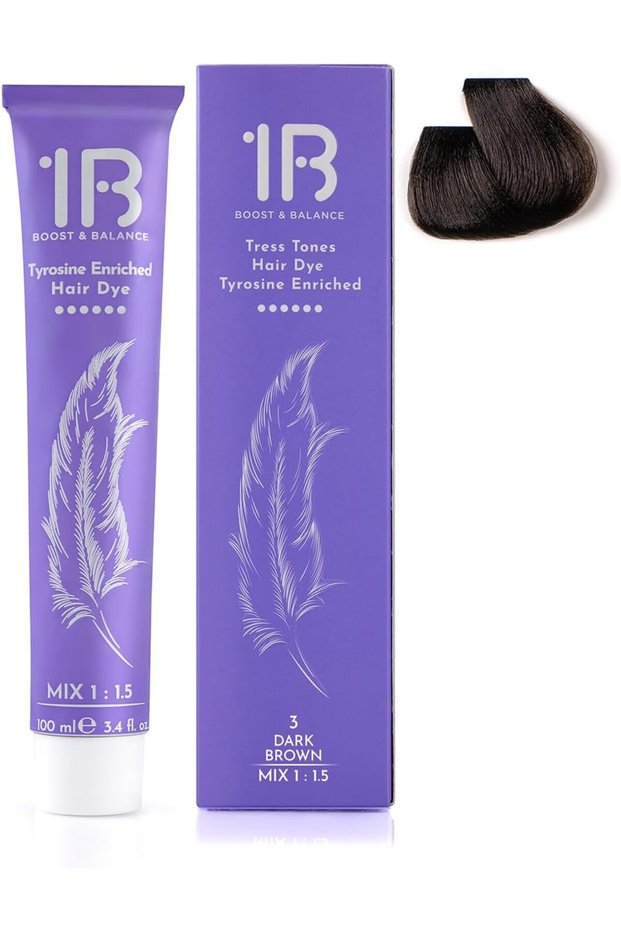 Hair Color Cream #3 Dark Brown – Permanent Hair Dye with Tress Tones Tyrosine Complex | 100ml |