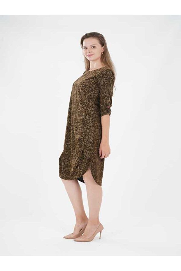 Flok Baskı Elbise - 1