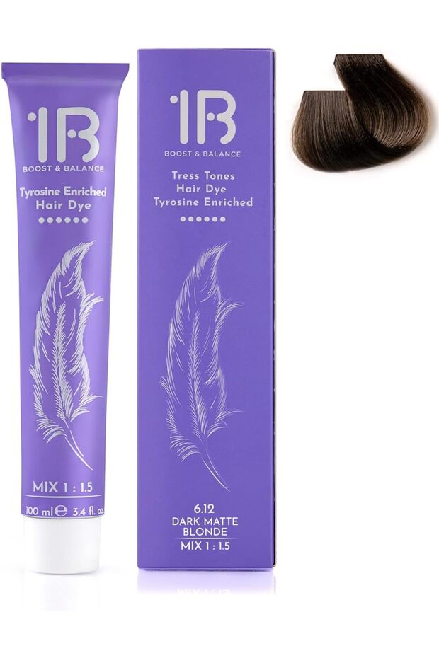 Hair Color Cream #6.12 Dark Matte Blonde – Permanent Cool Blonde Hair Dye