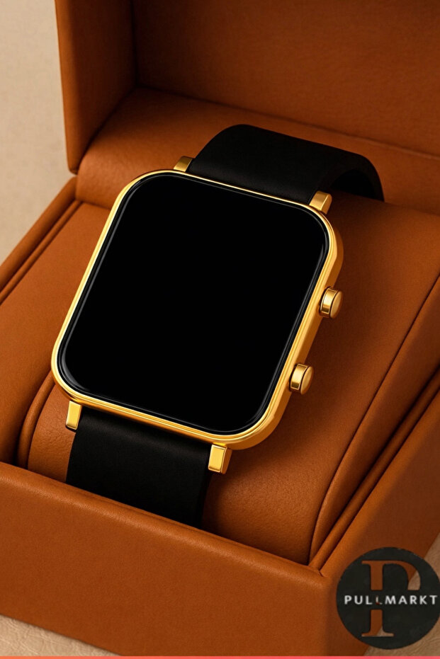 Gold Renk Kasa - Led kol saati - 1