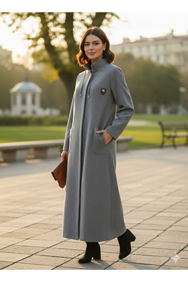 Kalın Uzun Kaşe Manto - 3