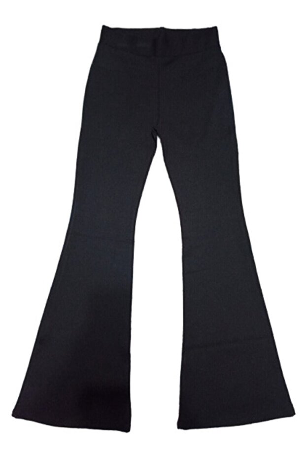 Çelik Örme Siyah Ispanyol Paça Tayt - 2