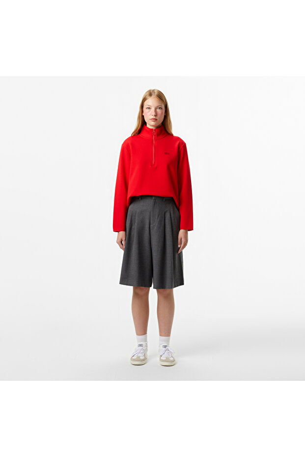 Kadın Gri Bermuda Şort - 1