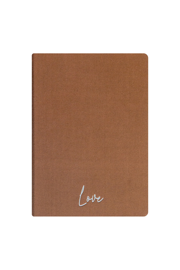 Love Notebook - Linen Hardcover - Unlined 192 Pages – 15X21.3Cm - Light Brown