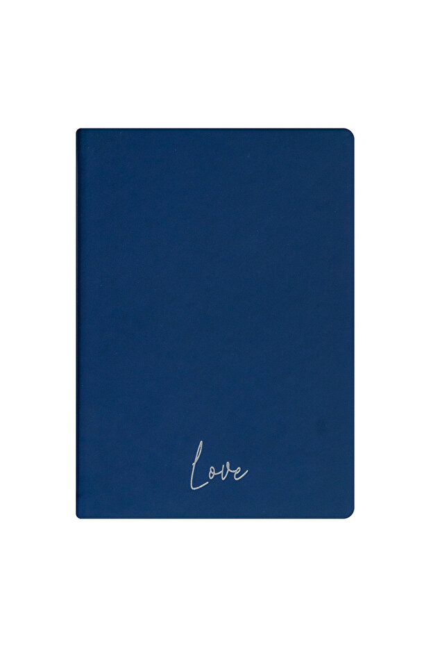 Love Notebook - Thermo Hard Cover - Checkered 192 Pages – 15X21.3Cm - Navy Blue