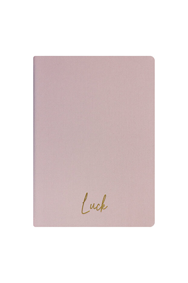 Luck Notebook - Linen Hard Cover - Lined 192 Pages - 15X21.3Cm - Pink