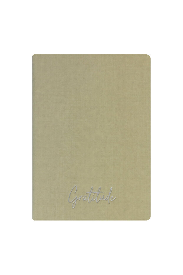 Gratitude Notebook - Linen Hard Cover - Unlined 192 Pages – 15X21.3Cm - Beige