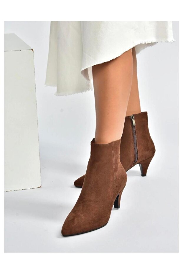 Süet Alçak Topuklu Kadın Bot - 2