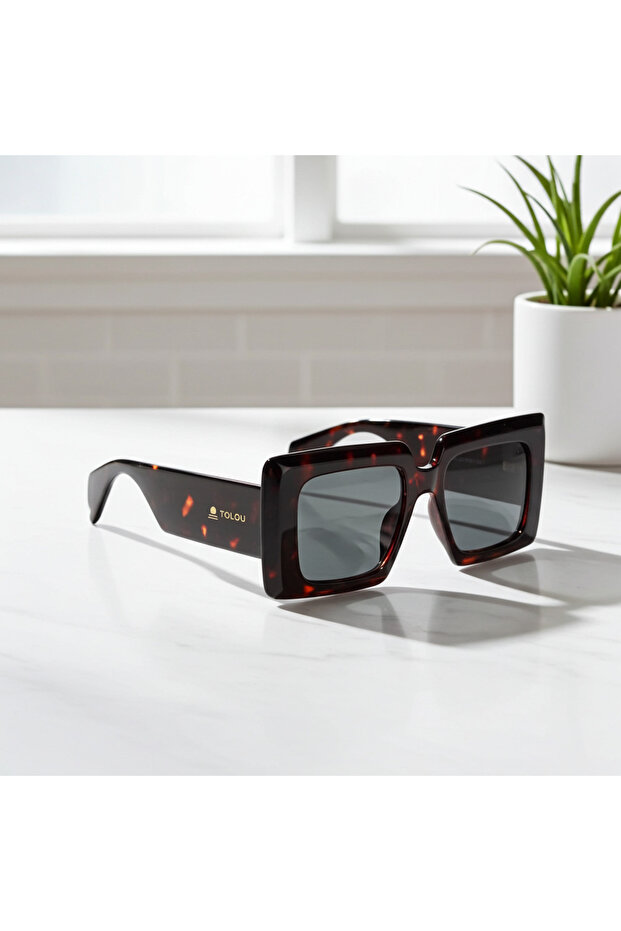 Tortoiseshell Square Sunglasses - 3