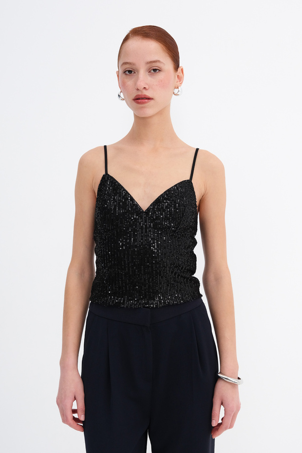 Askılı Pullu Bluz A17772 - 2