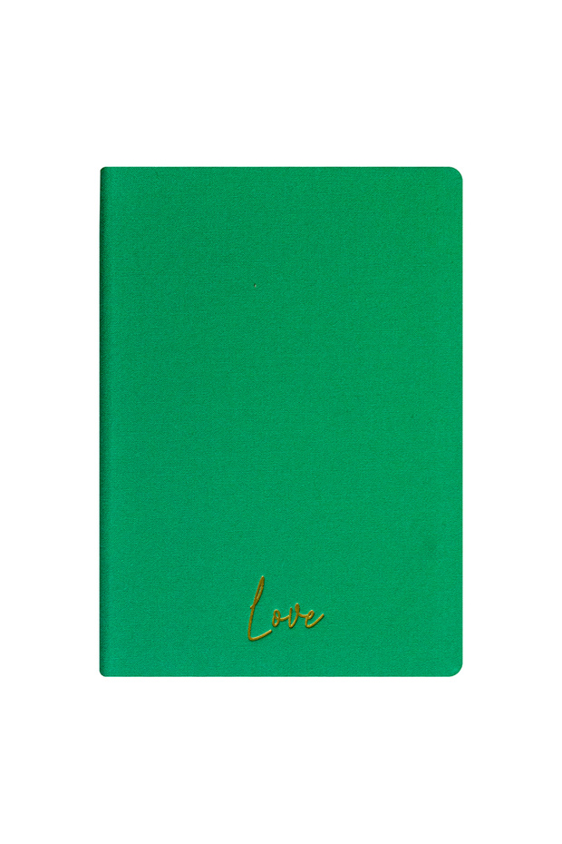 Love Notebook - Linen Hard Cover - Lined 192 Pages – 15X21.3Cm - Pistachio Green