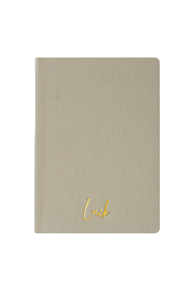 Luck Notebook - Linen Hard Cover - Unlined 192 Pages – 15X21.3Cm - Ecru