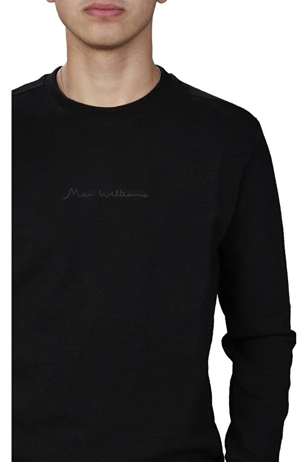 Klasik Siyah Erkek Sweatshirt - 4