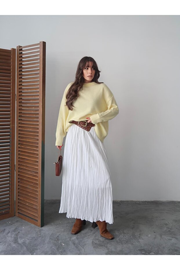 Fusta lungă albă Crush - 4