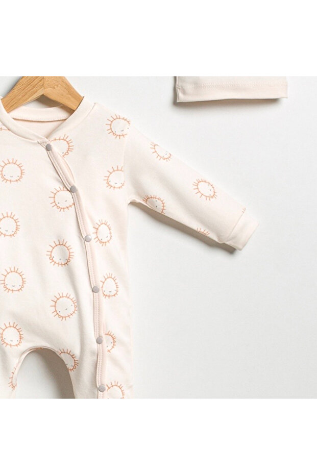 بذلة أطفال مع قبعة منقوشة - 2