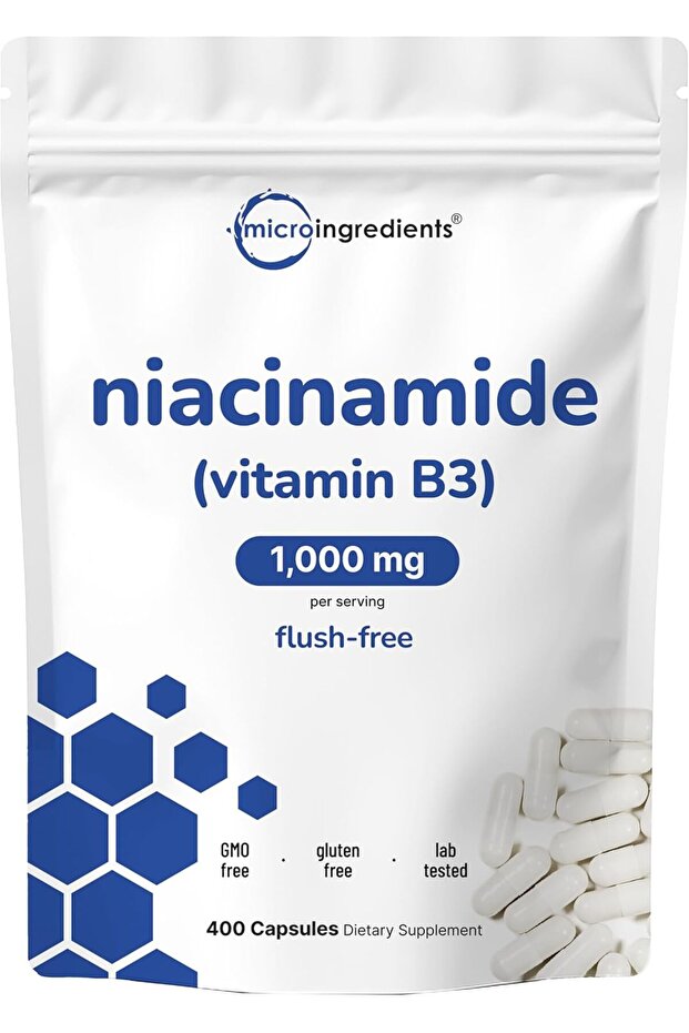 Vitamin B3 Niacinamide 500mg Per Capsule, 400 Capsules
