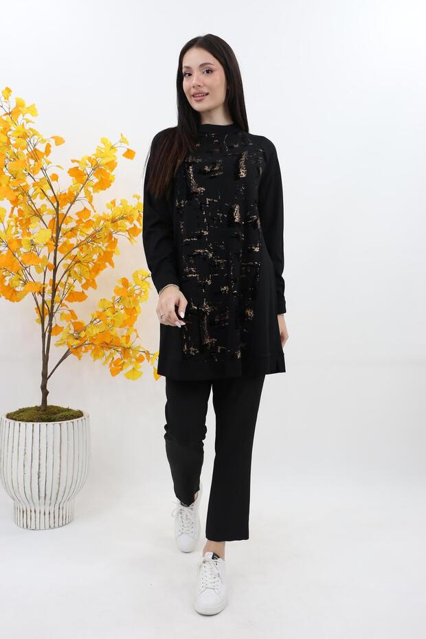 Basic Örme Tunik - Leopar - 1