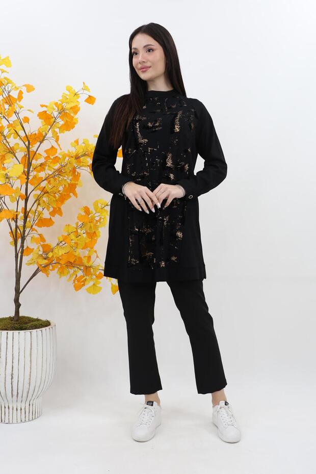 Basic Örme Tunik - Leopar - 5