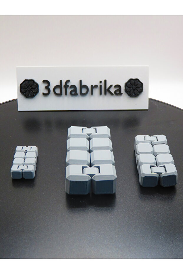 مجموعة مكعبات اللانهاية الرمادية العادية – متوسطة الحجم – صغيرة الحجم مكونة من 3 قطع - 2