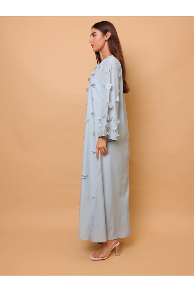 جلابية أنيقة مزينة بزهور ثلاثية الأبعاد - 4