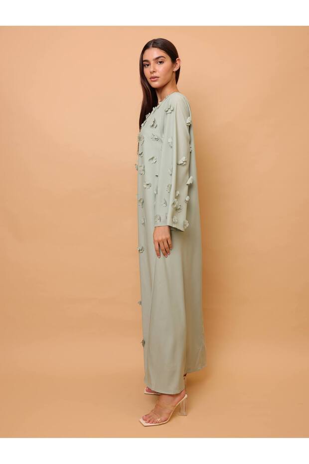 جلابية أنيقة مزينة بزهور ثلاثية الأبعاد - 4