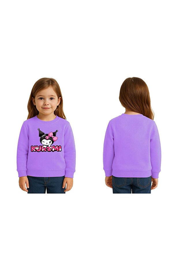 Unisex Kuromi Printed Children's Swaetshirt 3 Thread Raster