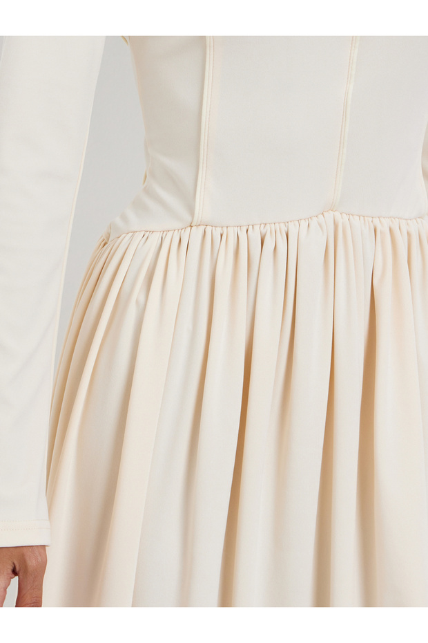 Solid A-line MAXI Dress - 4