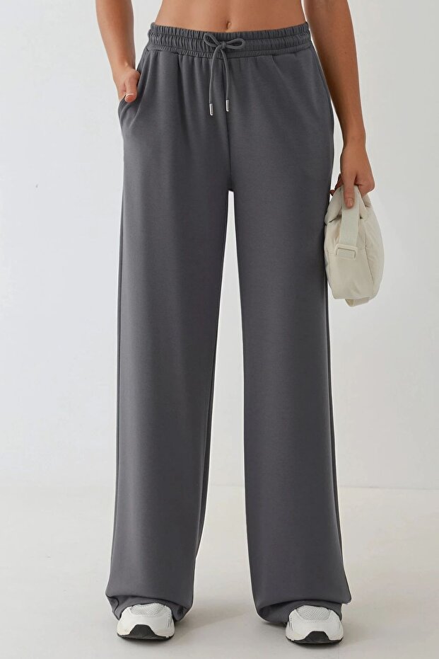 Modal Touch Basic Sweatshirt & Geniş Paça Pantolon İkili Takım - 4