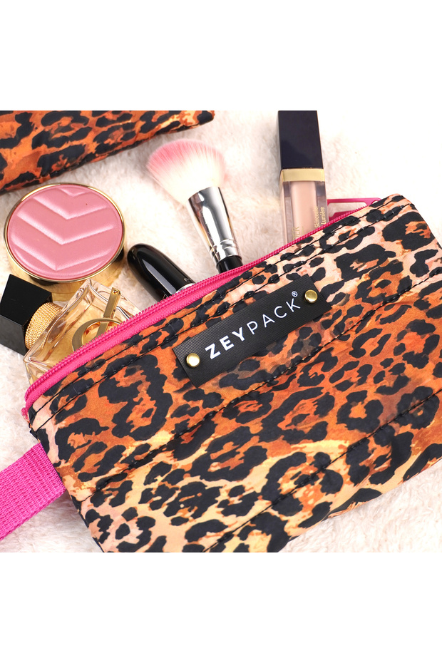 Leopard Patterned Mini Makeup Bag - 1