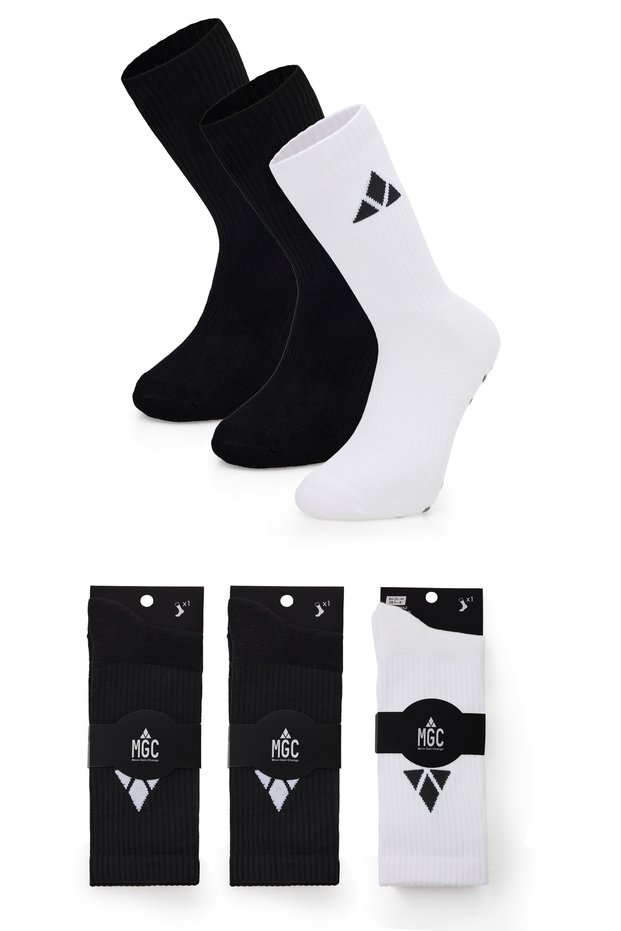 Spor 3-Pack Stitch-Free Toe Breathable Non-Slip Sole Socks Football, Basketball, Tennis, Yoga, Plates