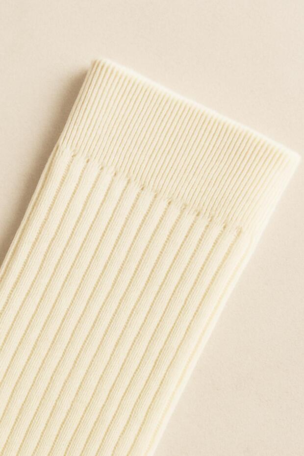 5 Çift Basic Lastikli Kalın Pamuk Karışımlı Diz Üstü Çorap - 7