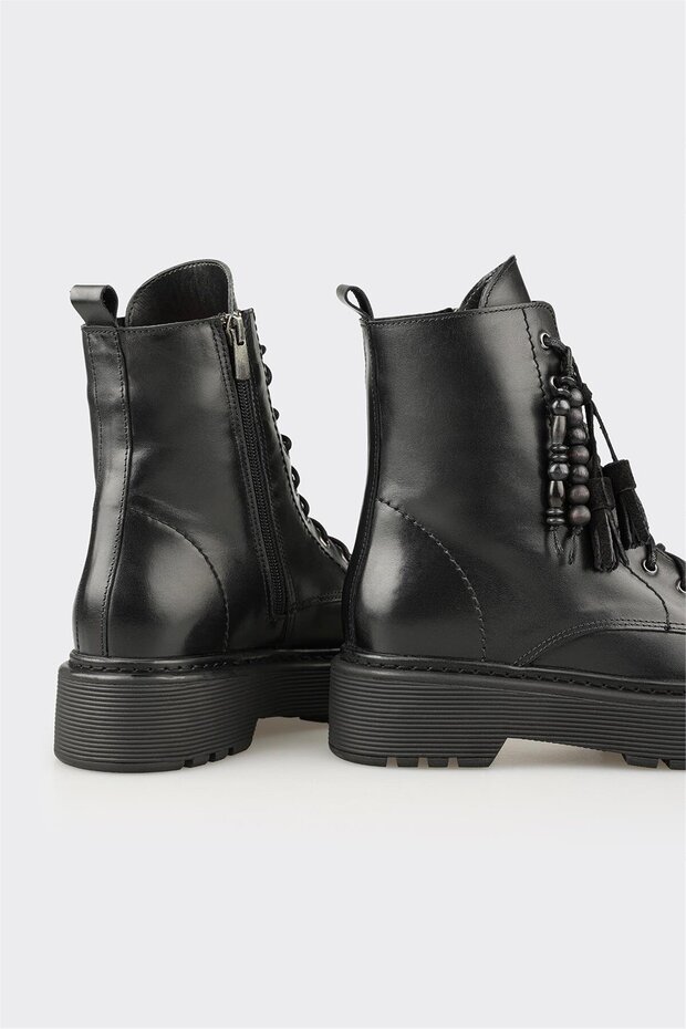 Siyah Deri Kadın Günlük Bot - 4